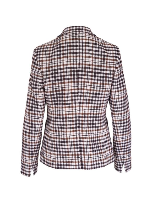 Akris Punto White Winter Plaid Tweed Blazer - view 7