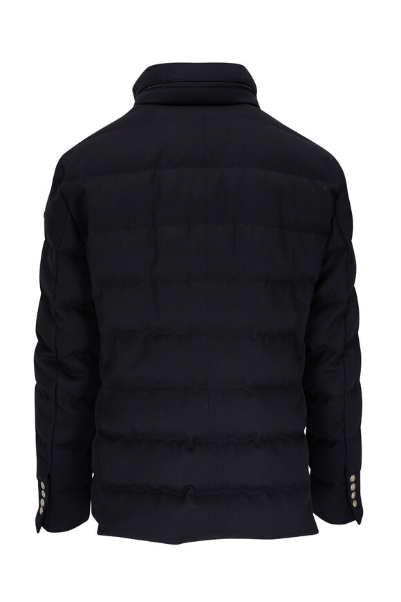 Moncler - Bess Navy Blue Gabardine Down Jacket