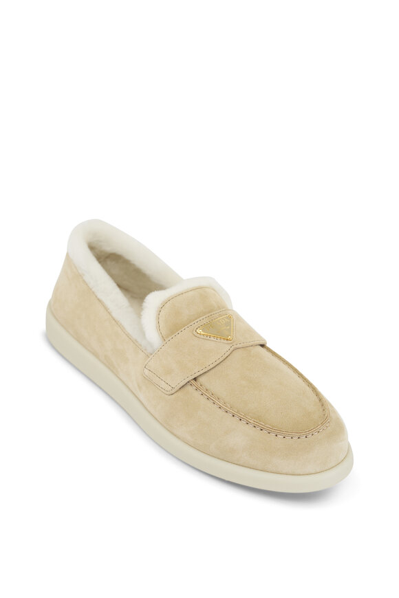 Prada St. Tropez Ecru Shearling Loafer