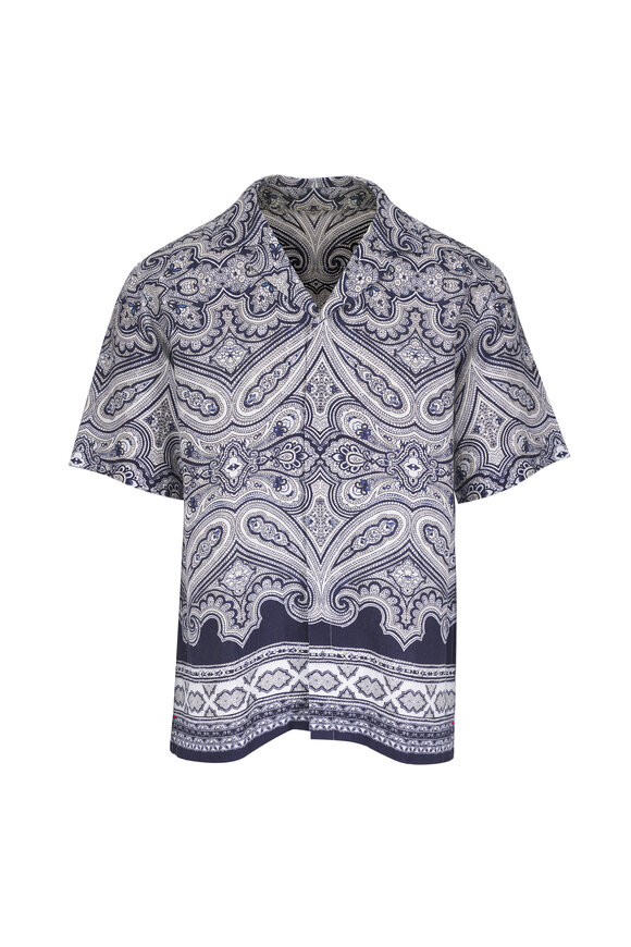 Orlebar Brown Maitan Carniva Linen Sport Shirt