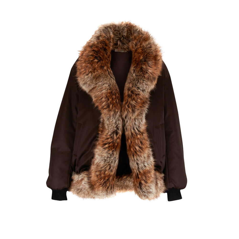 コート Saint Laurent OUTERWEAR (827736YCQN2) Saint Laurent Leather Coat in Noir | FWRD