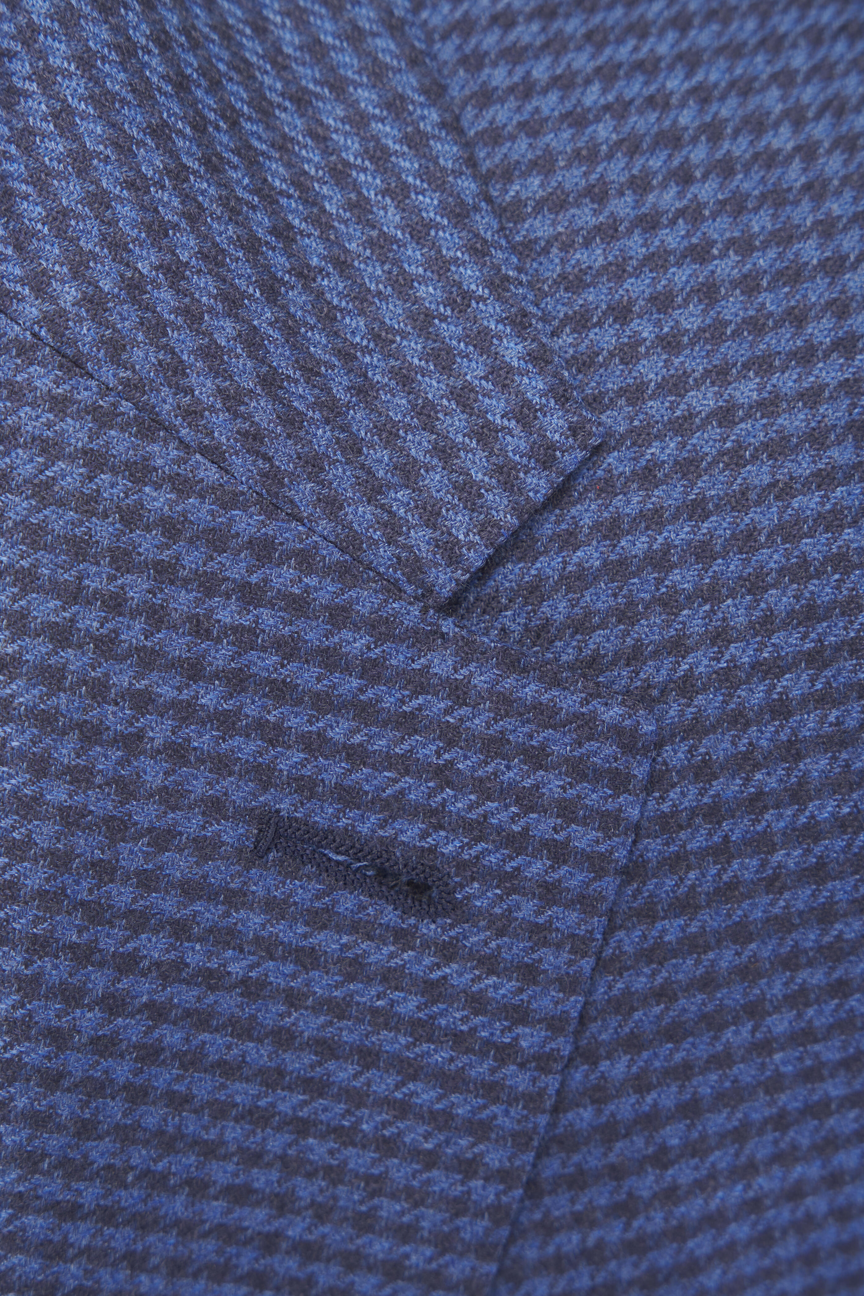 Zegna - Blue Mini Check Cashmere & Silk Sportcoat