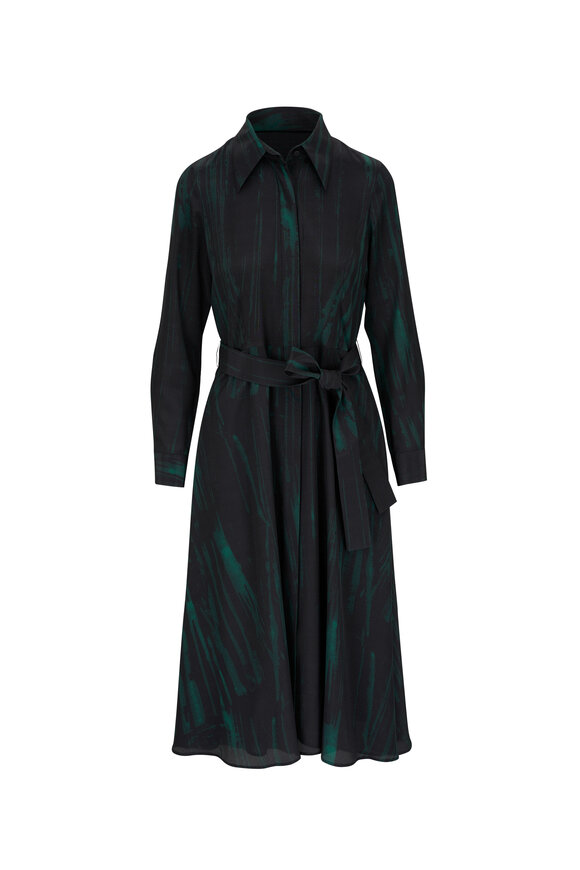 Lafayette 148 New York - Stamped Pages Print Silk Crepe De Chine Shirtdress