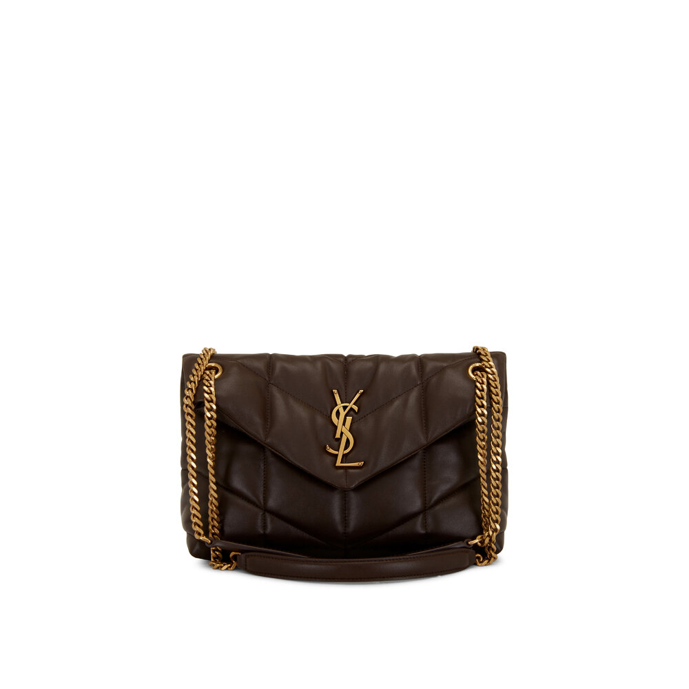 Saint Laurent - Dark Ganache YSL Monogram Puffer Shoulder Bag