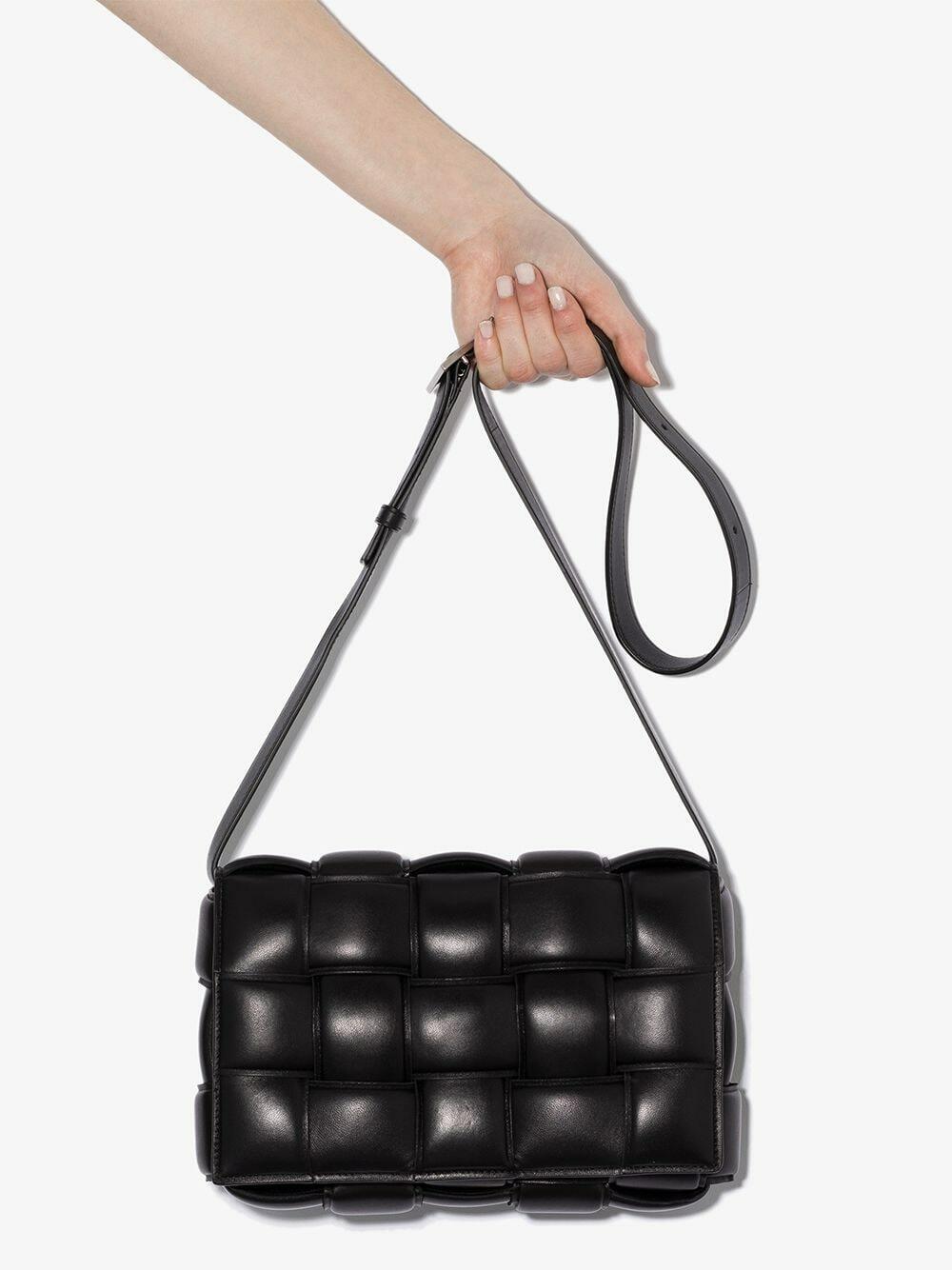 Bottega Veneta - Cassette Black Padded Leather Shoulder Bag Bottega Veneta - Cassette Black Padded Leather Shoulder Bag