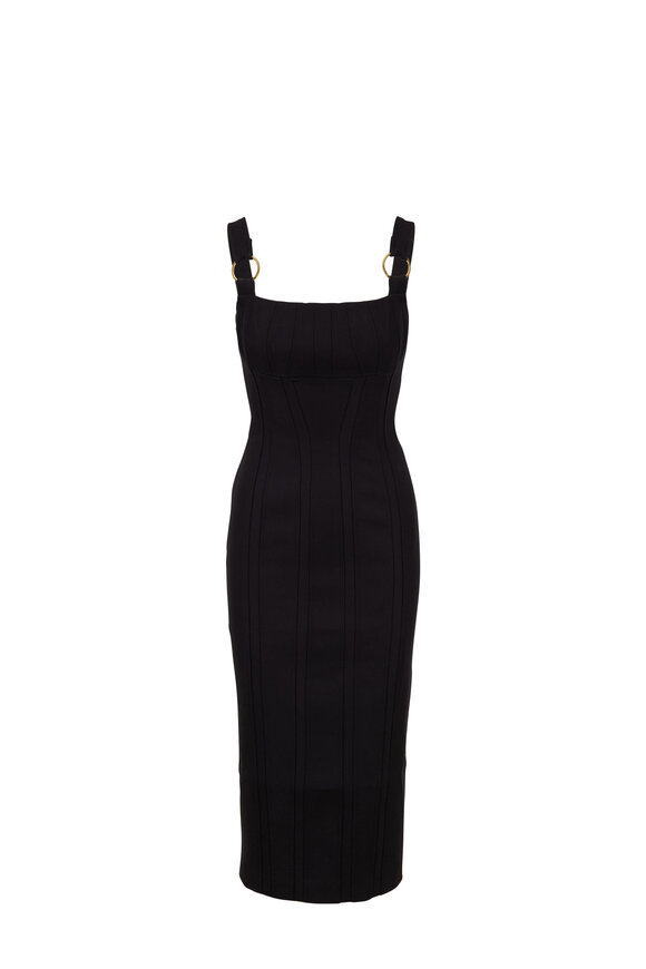 Rachel Gilbert - Abiba Black Fitted Midi Dress