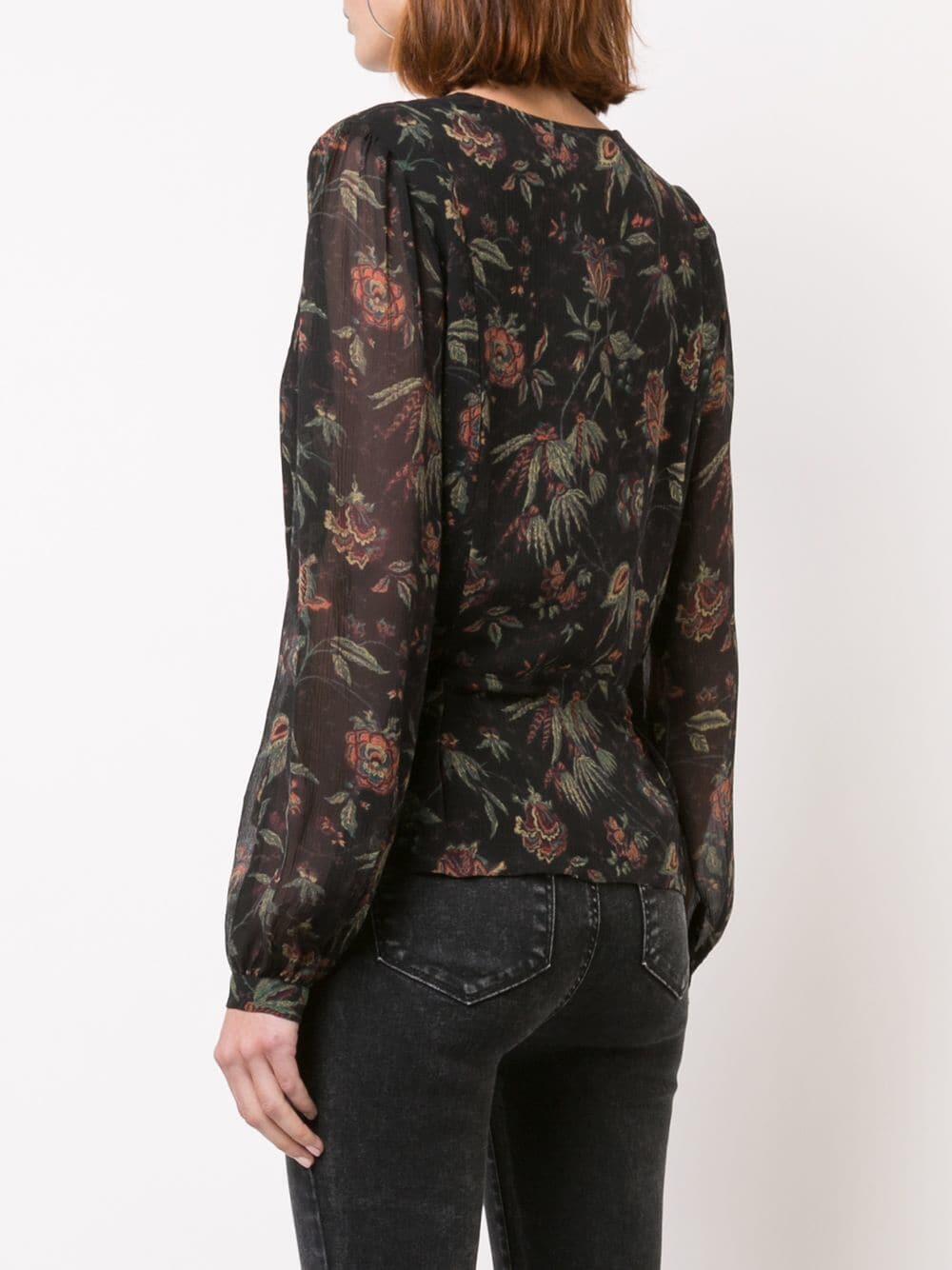 Paige - Cameron Black Silk Floral Blouse