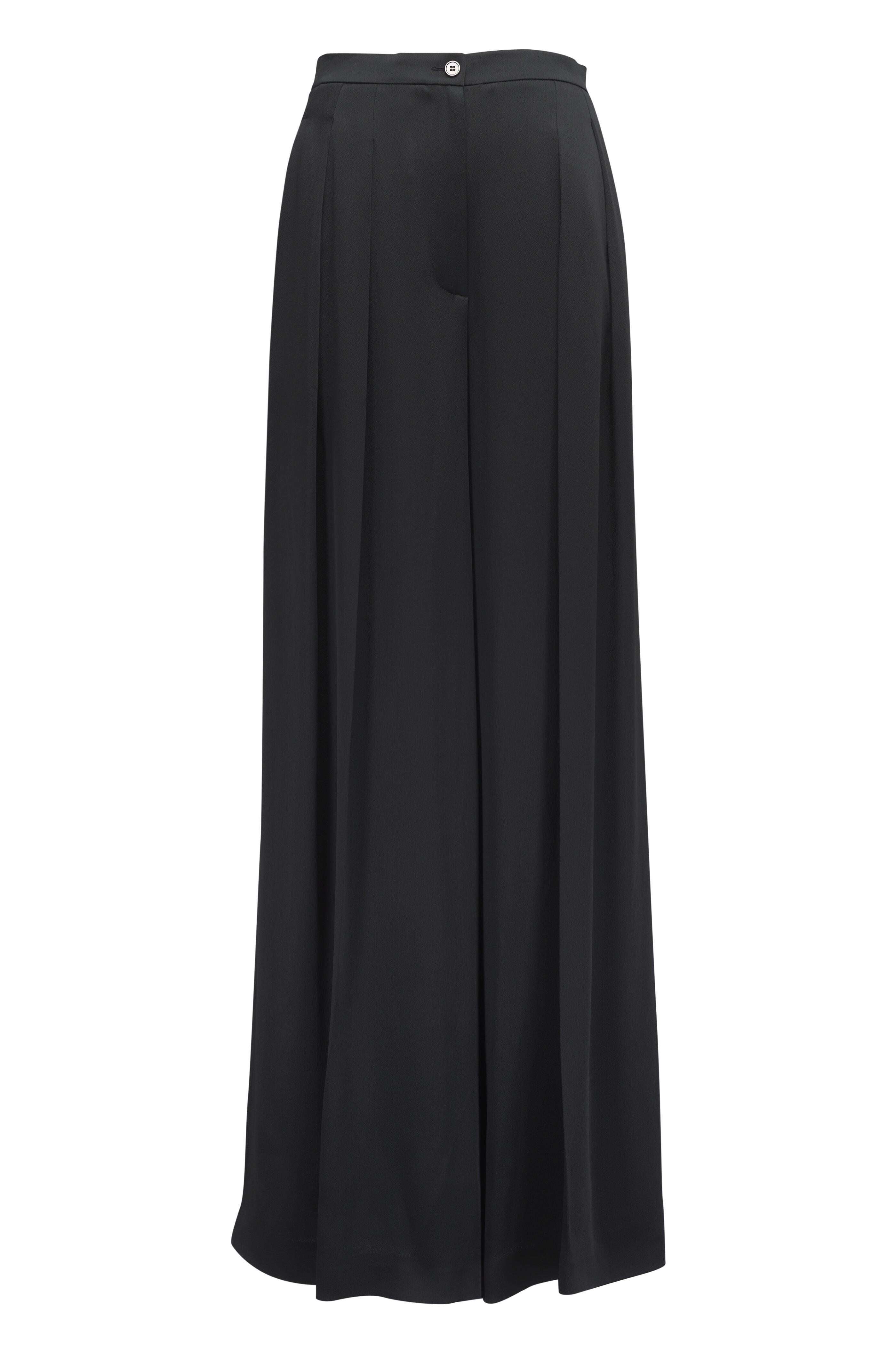 Michael Kors Collection - Black Hammered Satin Palazzo Pant