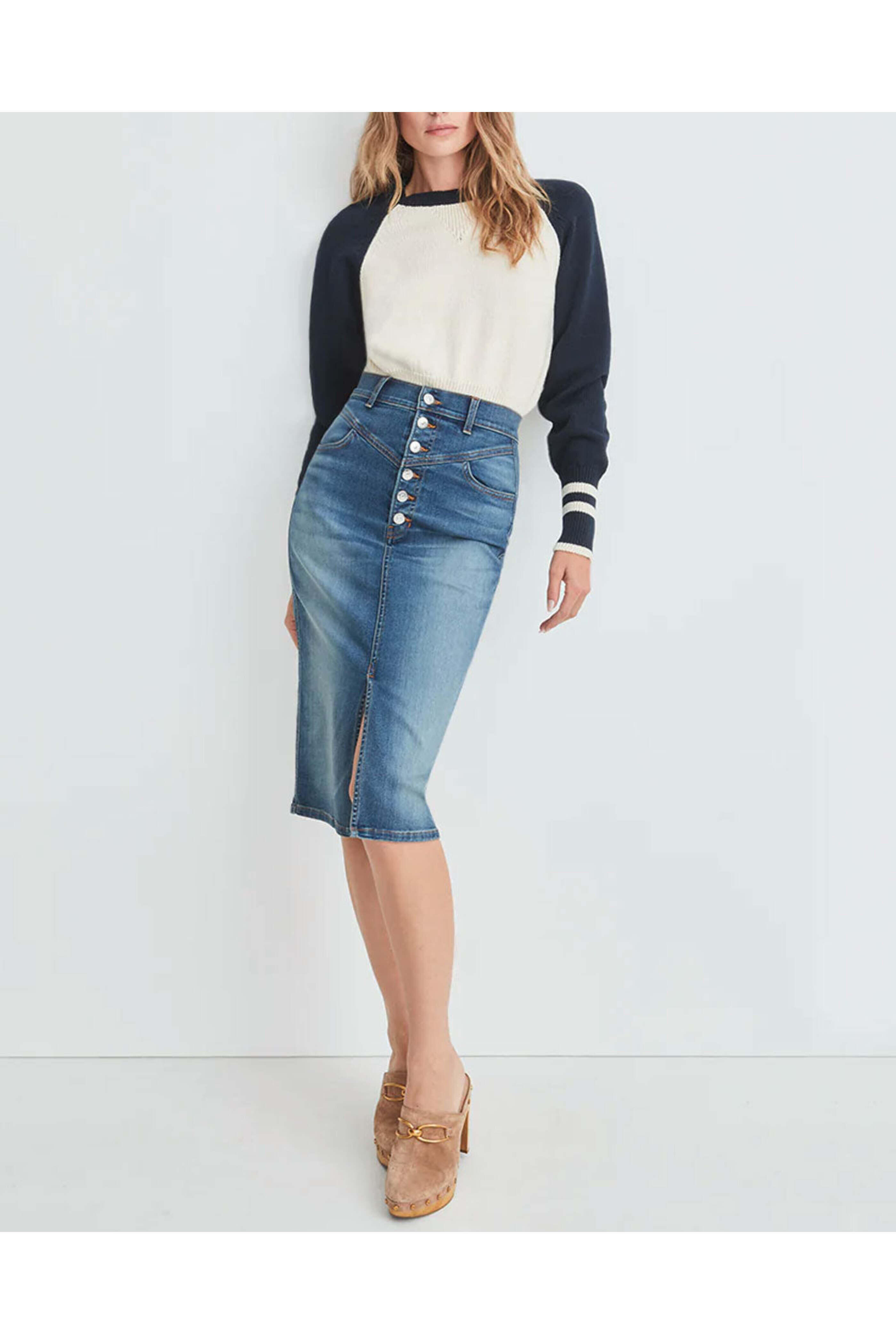 Veronica Beard - Astro Herron Denim Midi Skirt