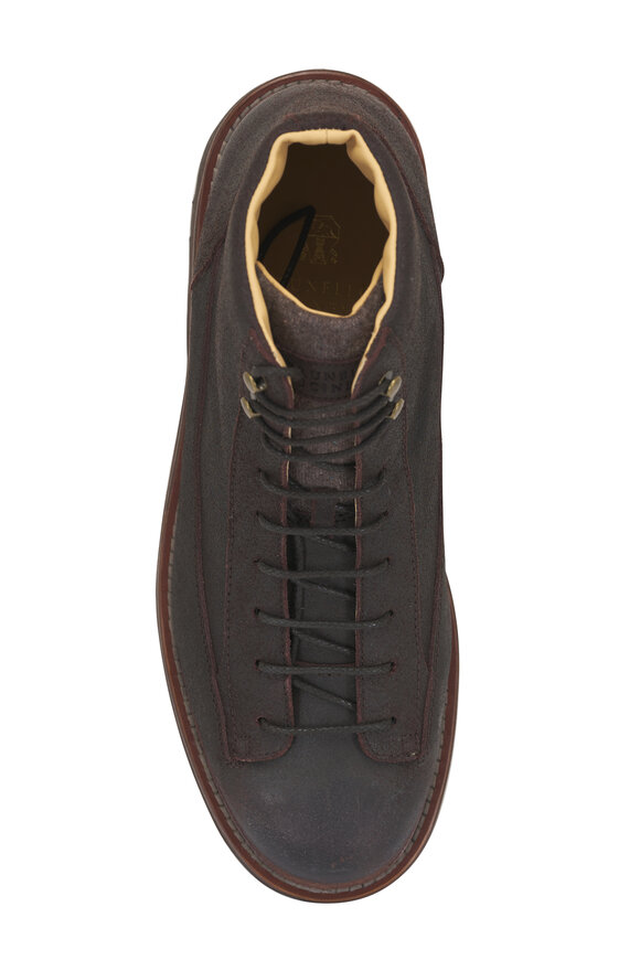 Brunello Cucinelli Hiker Brown Urban Suede Boot - view 3