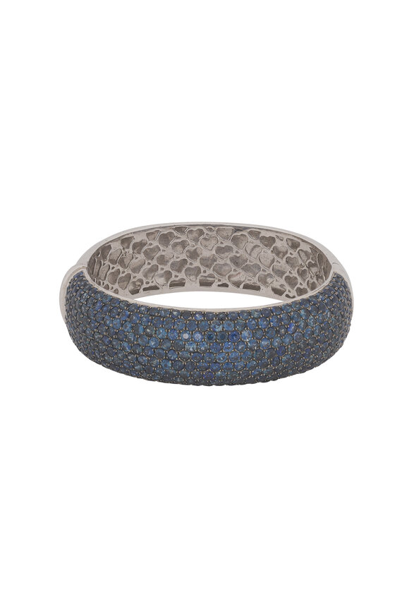 Cairo Sterling Silver Blue Sapphire Bangle