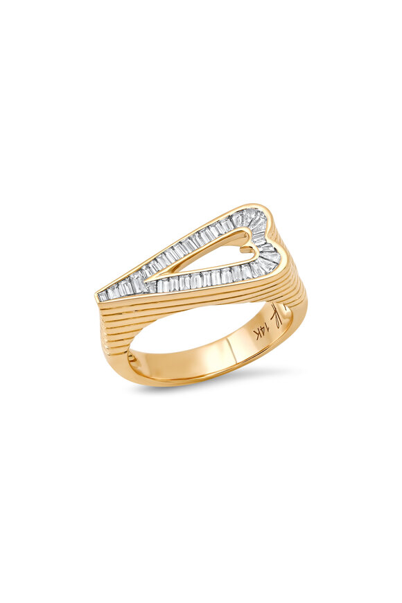 Helena Rose 14k Yellow Gold Grandsize Diamond Heart Ring
