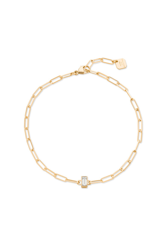 Nouvel Heritage - Baguette Diamond Classic Link Gold Bracelet