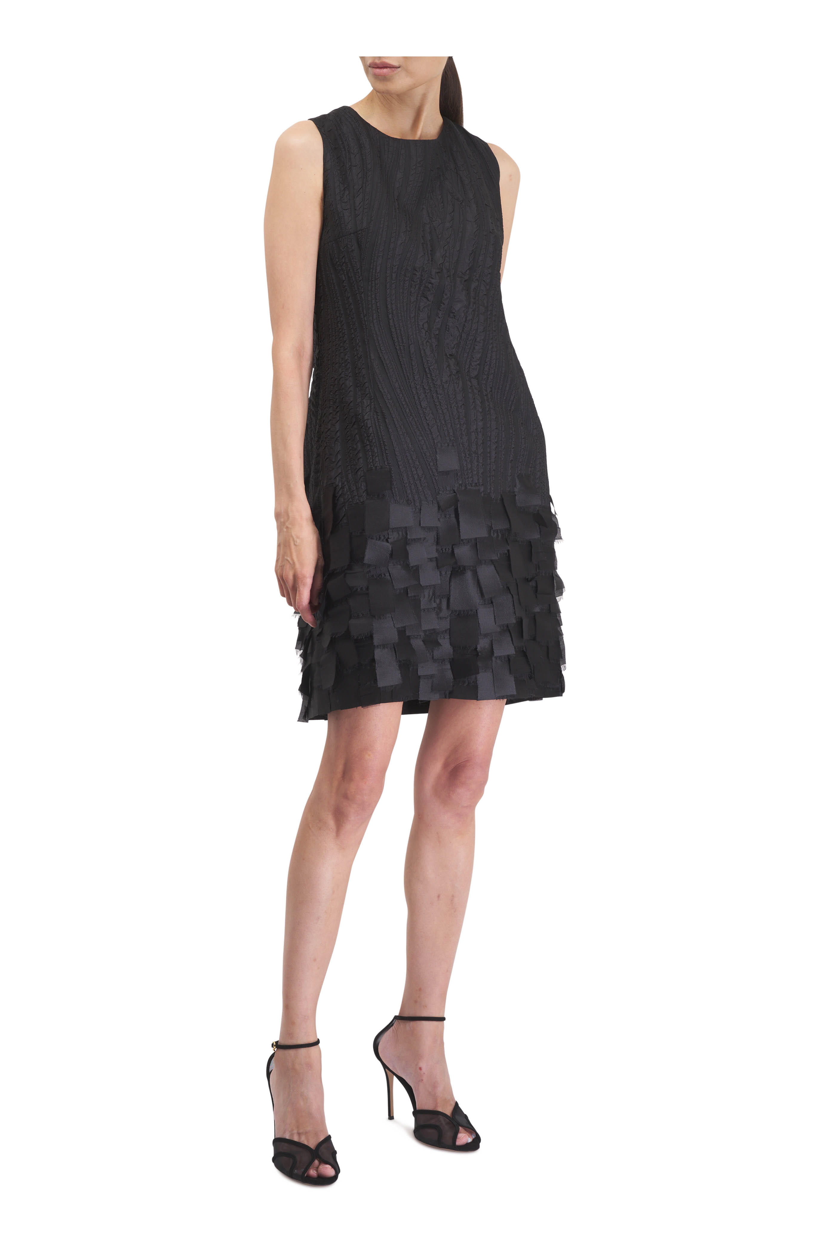 Akris - Black Textured Jacquard Sheath Dress