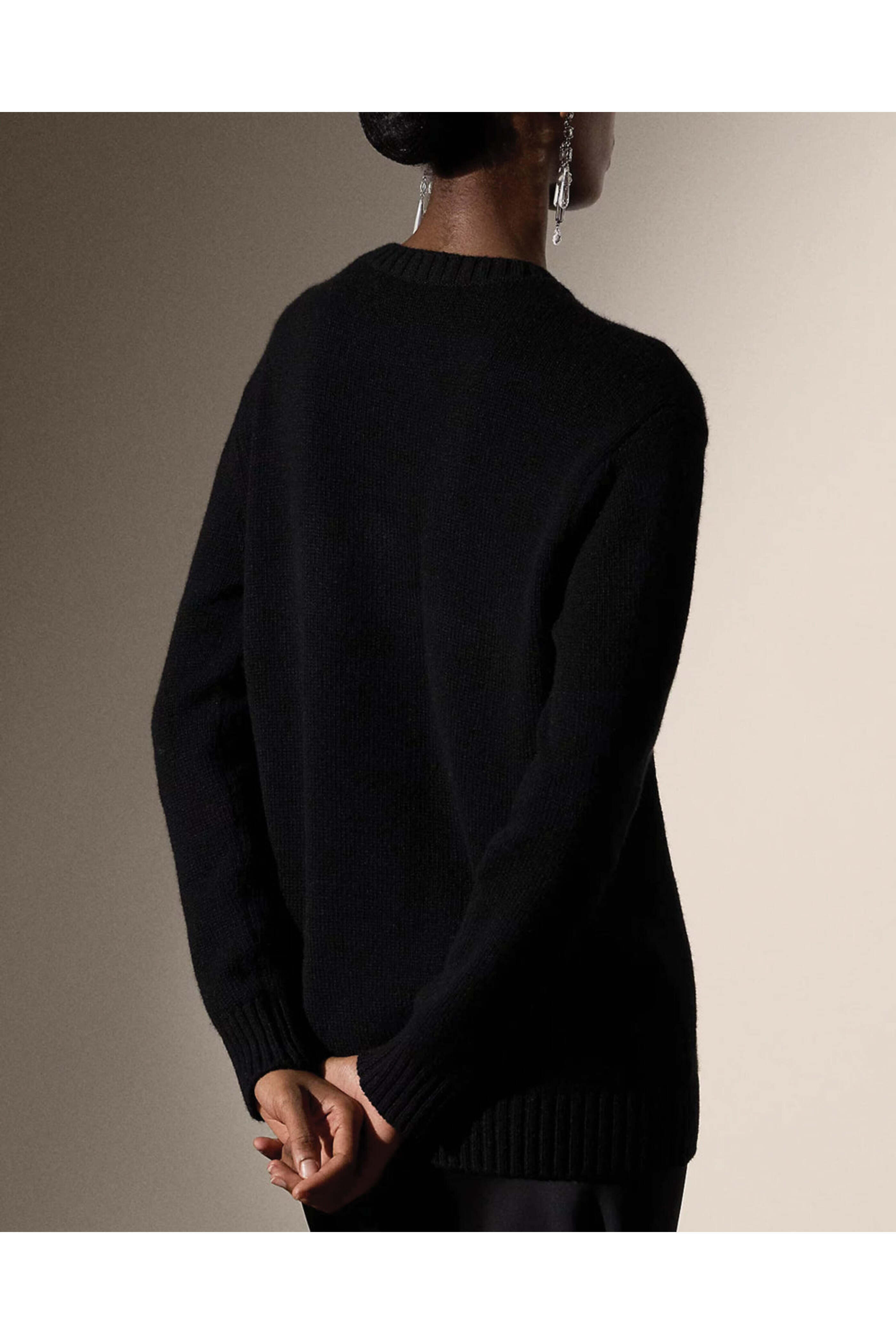 Ralph Lauren - Black Cashmere Trench Polo Bear Sweater