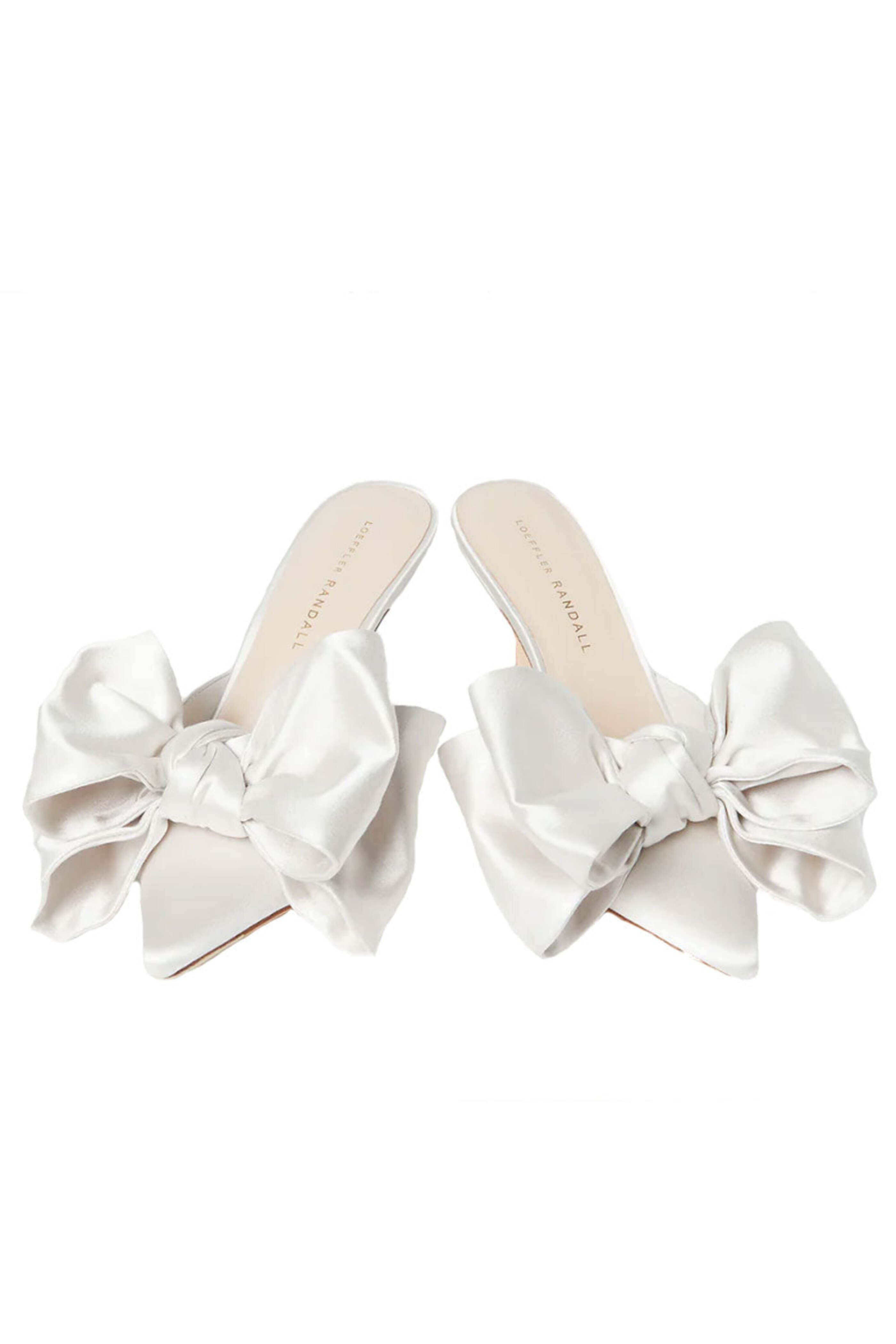 Loeffler Randal - Margot Satin Bow Mule in Cream
