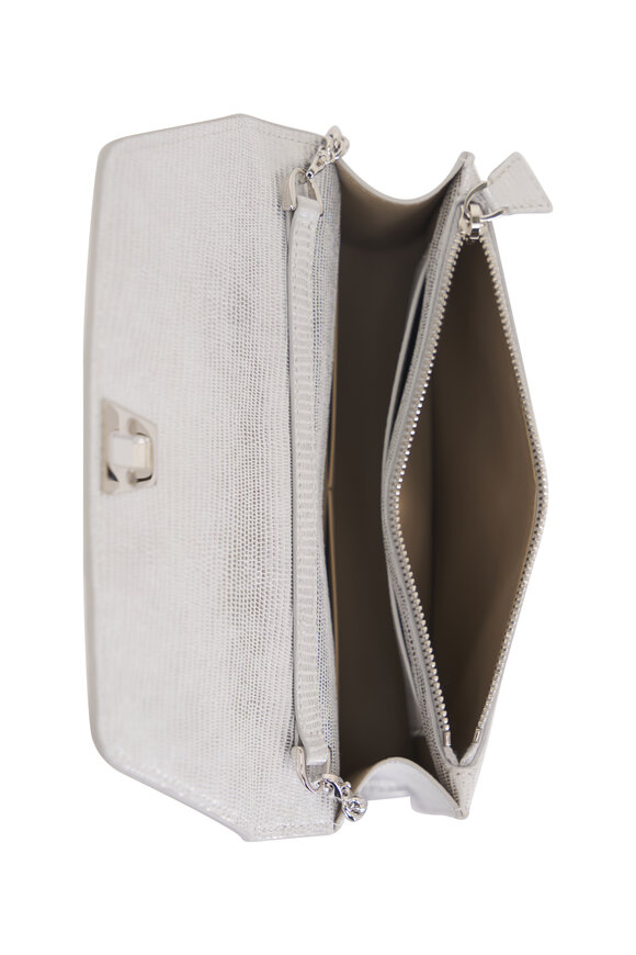 Akris - Anouk Silver Metallic Envelope Clutch 