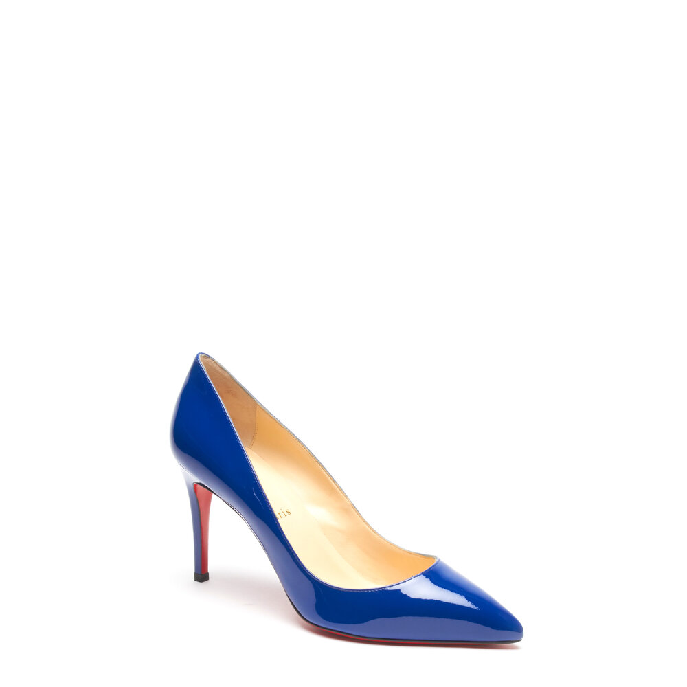 Christian Louboutin - Pigalle Neptune Blue Patent Leather Pump, 85mm