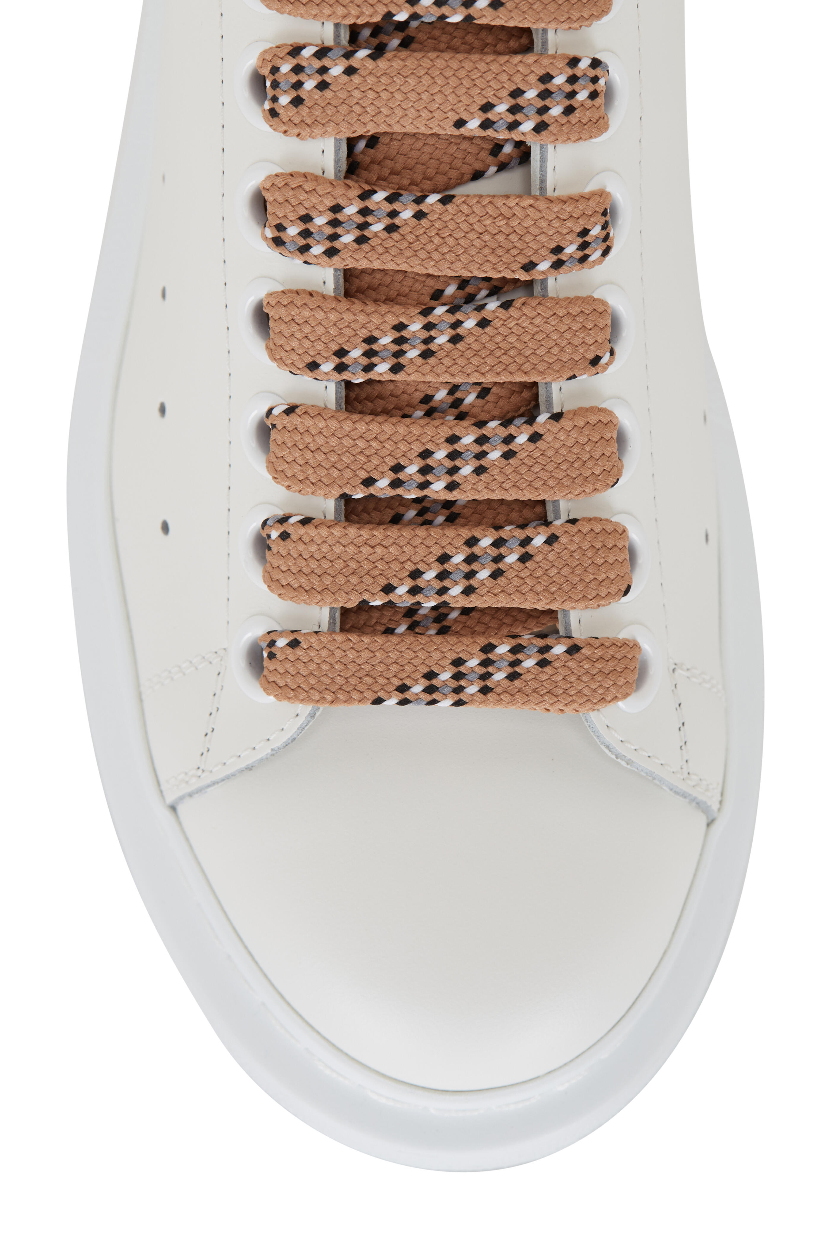 McQueen - White & Copper Rubber Exaggerated Sole Sneaker