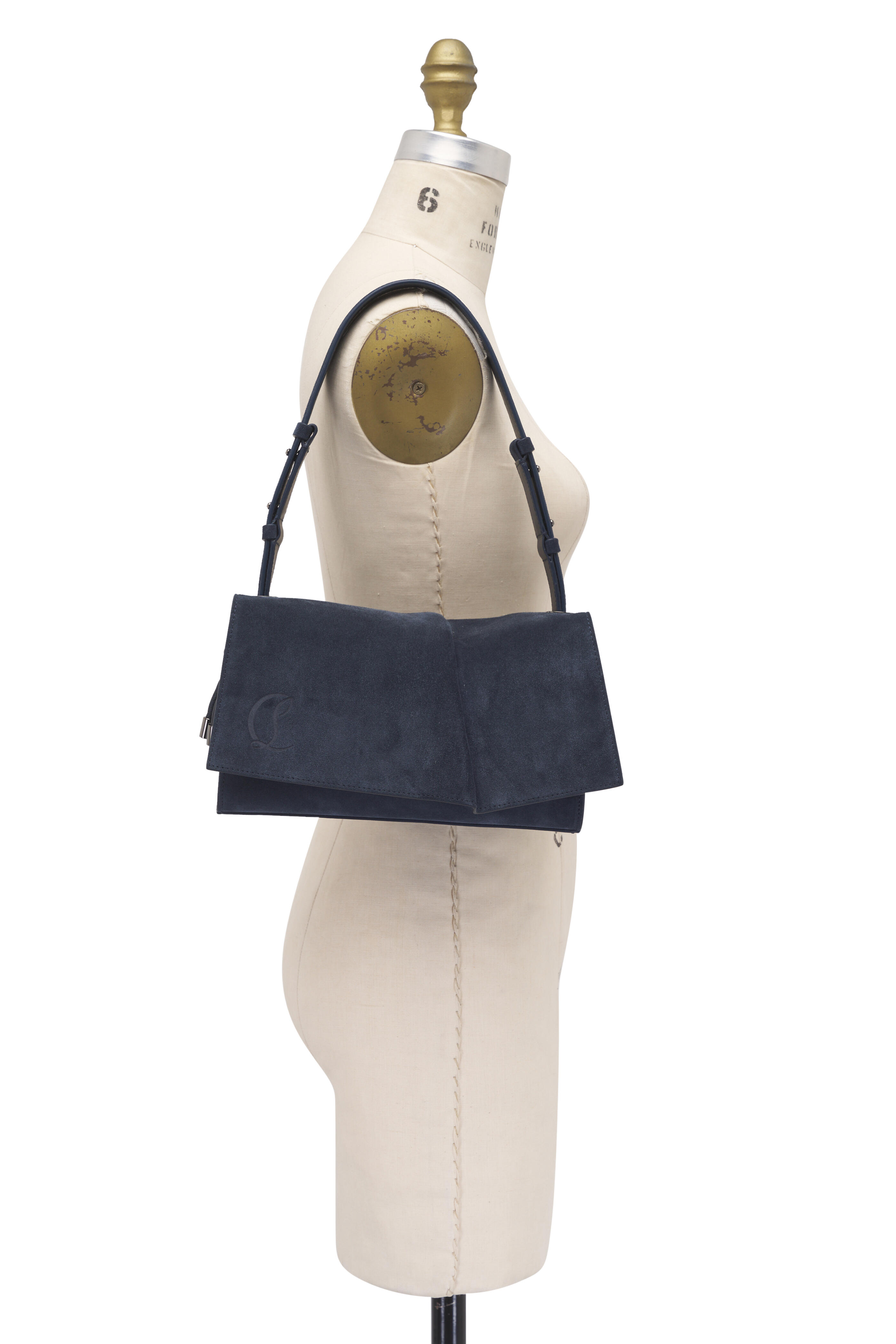 Christian Louboutin - Baggy Small Navy Blue Suede Shoulder Bag