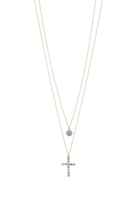 Renee Lewis Diamond Cross Two Chain Necklace - view 1