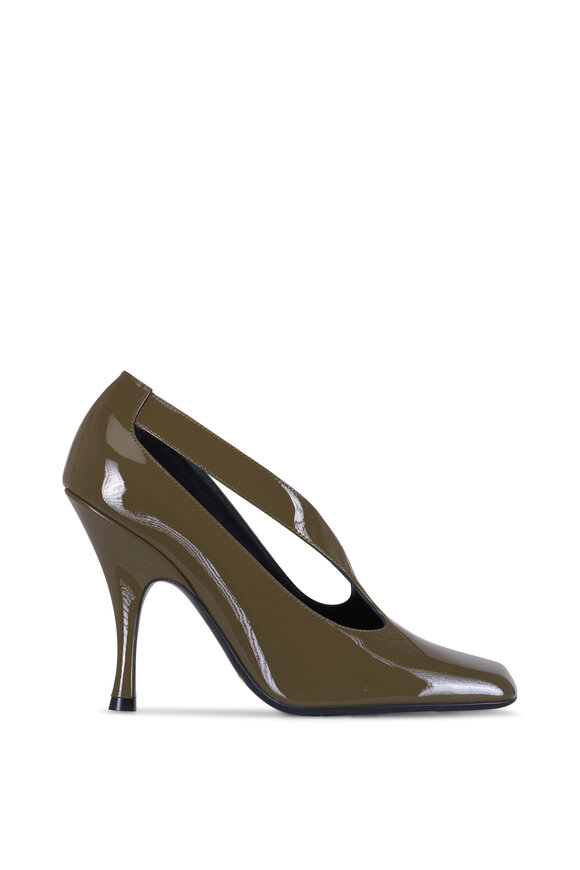 Khaite - Eva Dark Olive Patent Leather Pump, 100mm