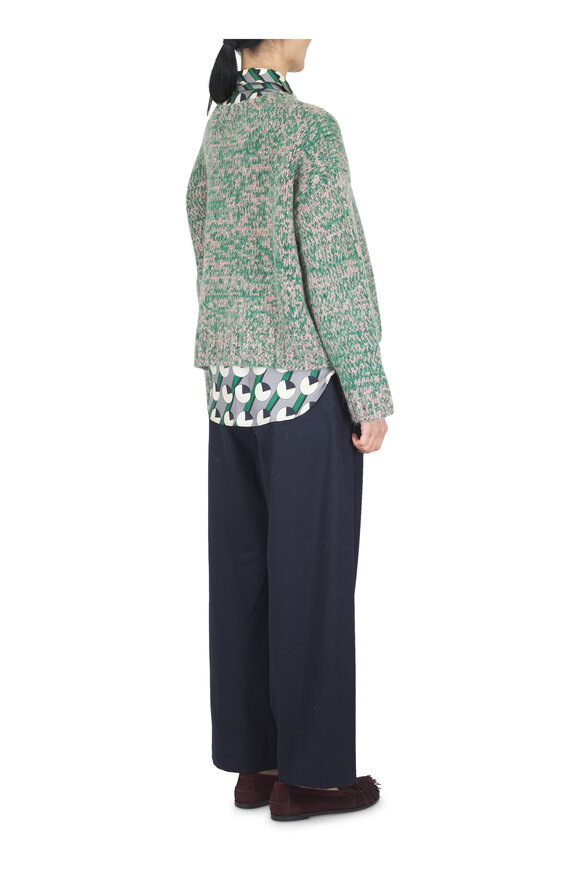 Odeeh Russian Green & Pink Mélange Sweater - view 3