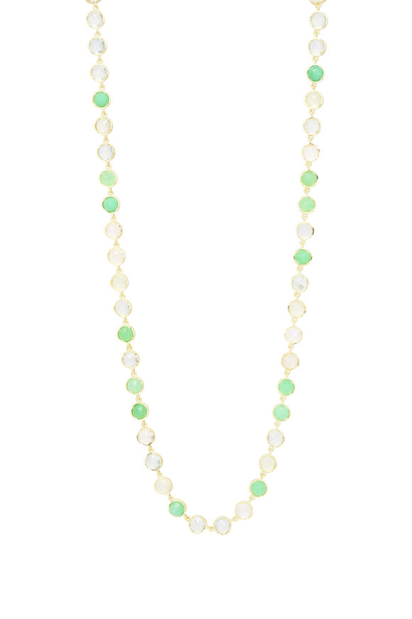 Irene Neuwirth 18k Yellow Gold Aquamarine & Chrysoprase Necklace - view 1