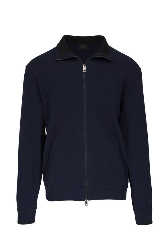 Brioni - Navy Cotton Full Zip Jacket 