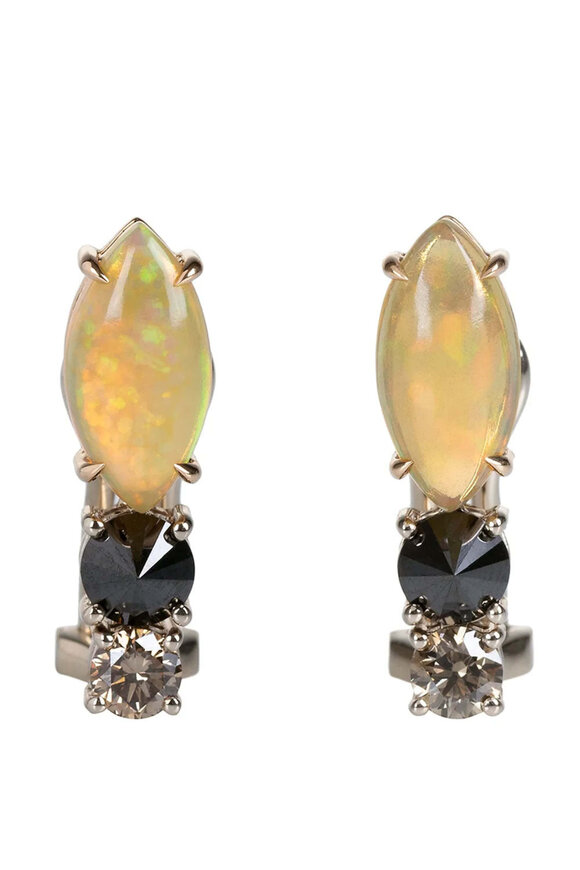 Ara Vartanian Multi Shaped Opal & Diamond Earrings
