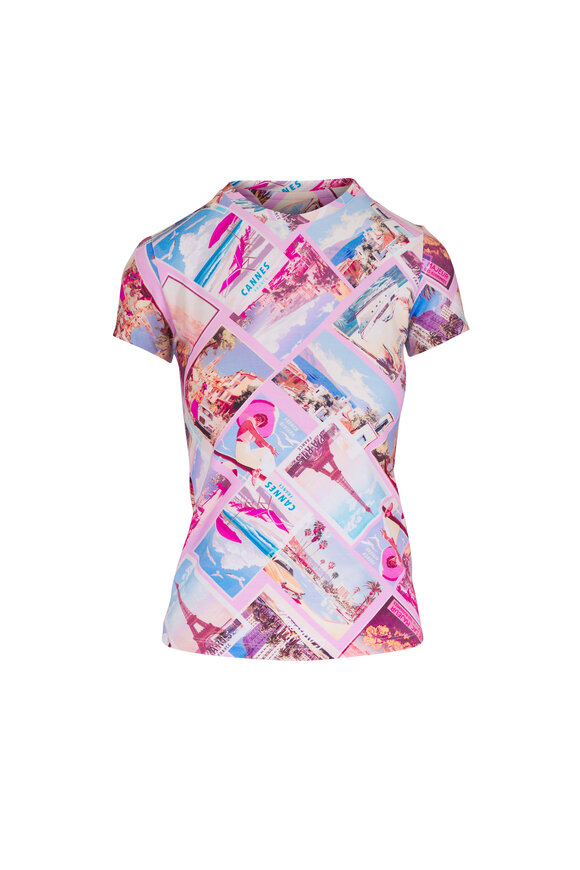L'Agence Ressi Multicolor Postcard Print T-Shirt