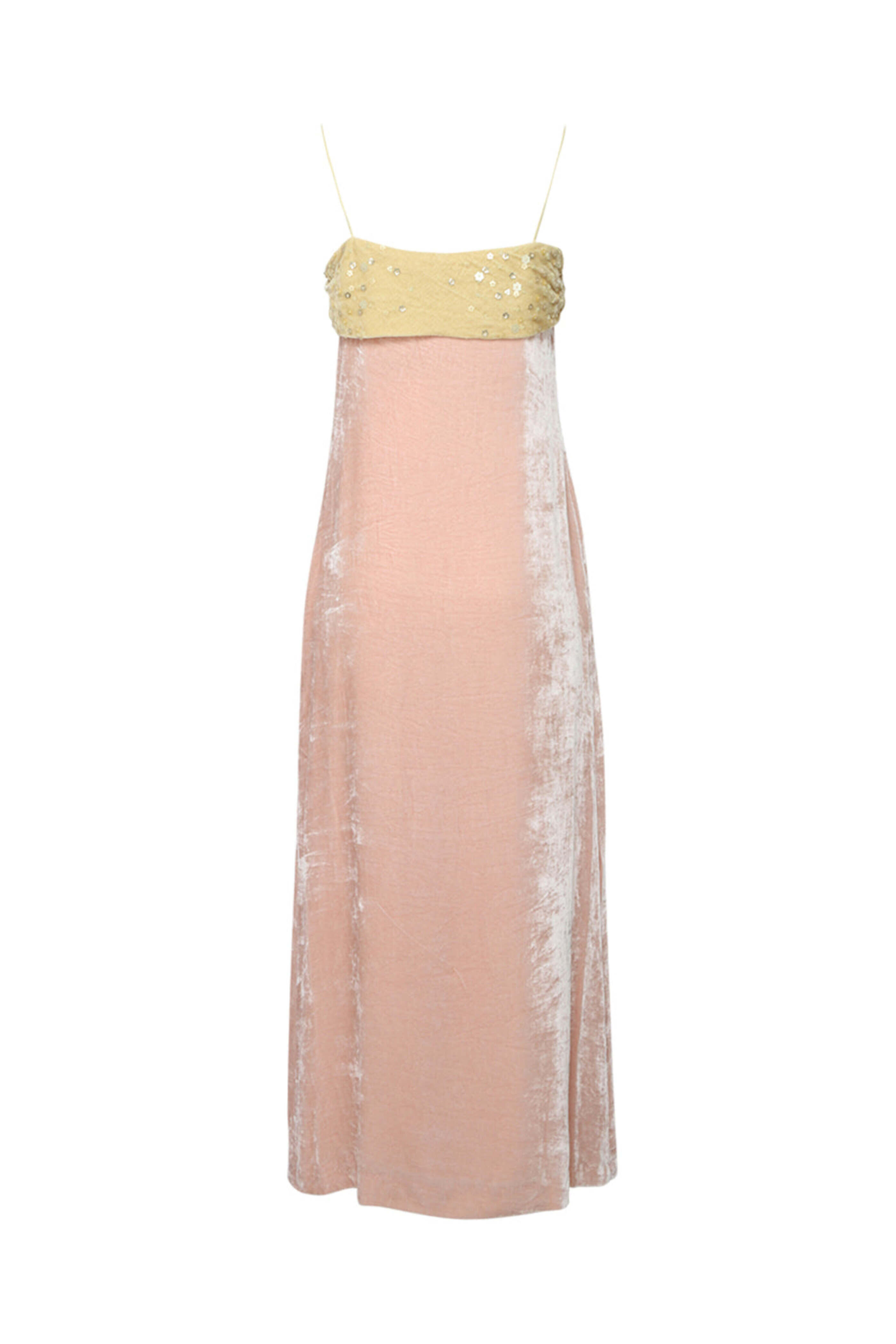 Bernadette - Yellow and Blush Embellished Bow Dress
