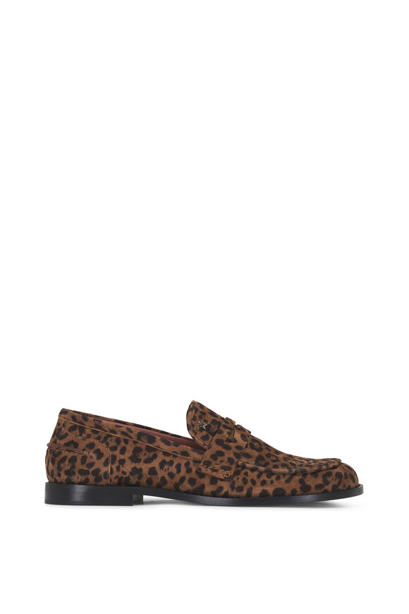 Amina Muaddi Tilda Animal Print Suede Penny Loafer - view 3