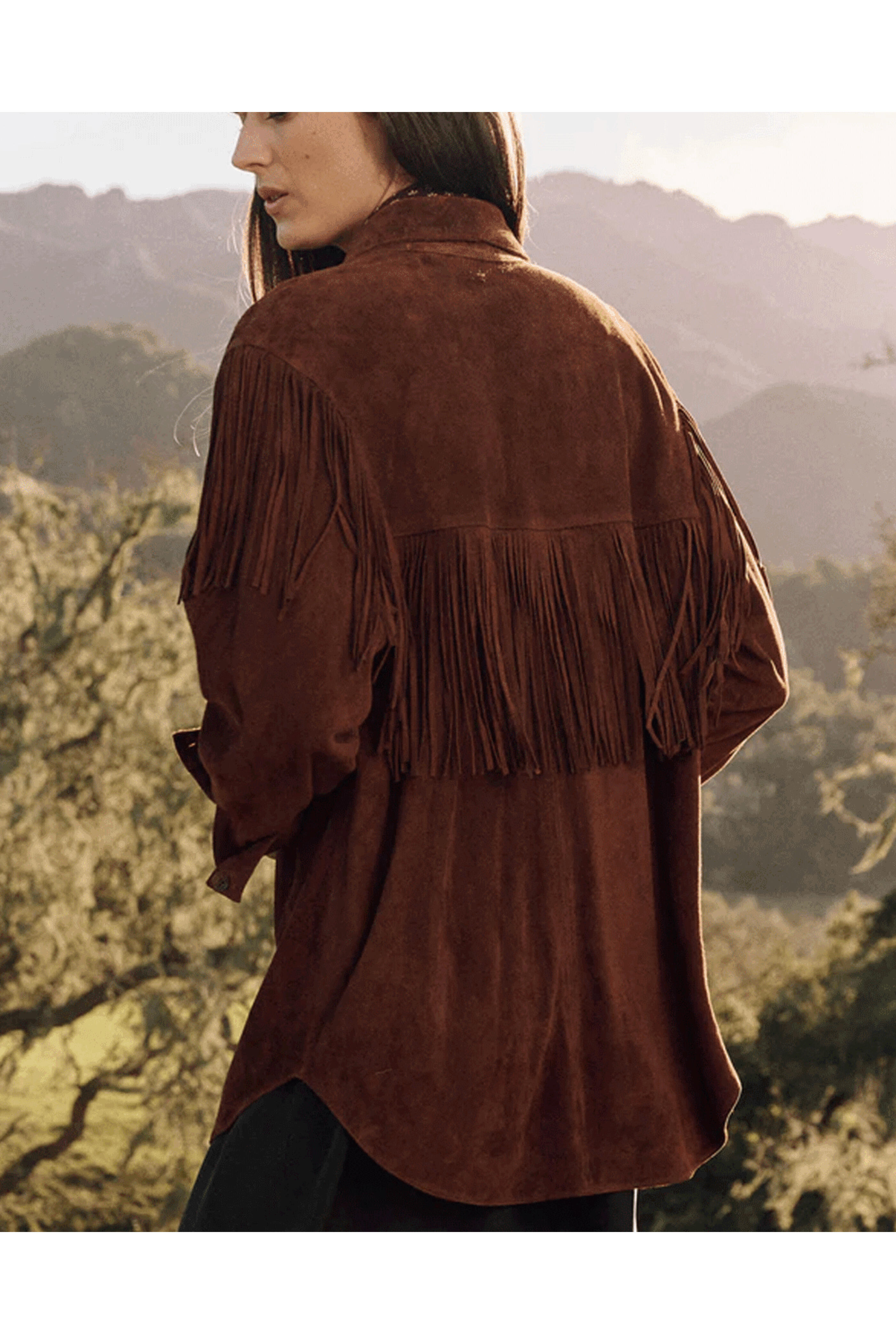 ●Mardi Mercredi●OVERSIZED JACKET FRINGE_BROWN OVERSIZED JACKET FRINGE_BROWN - MARDI MERCREDI