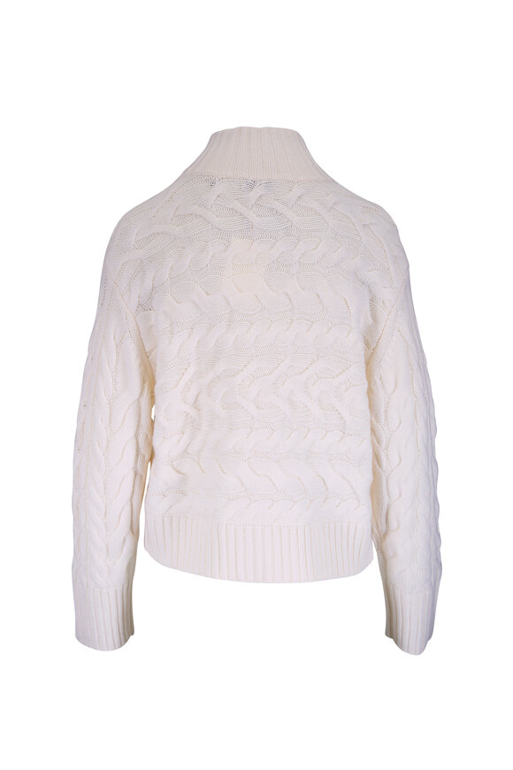 Kinross Luxe Ivory Horizontal Cable Knit Cardigan - view 2