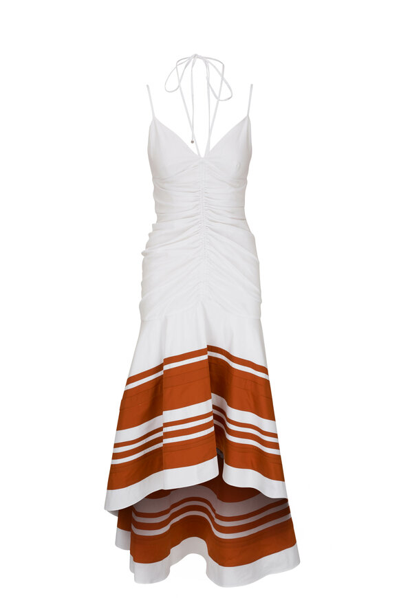 Veronica Beard - Fitz White Golden Sand Halter Dress