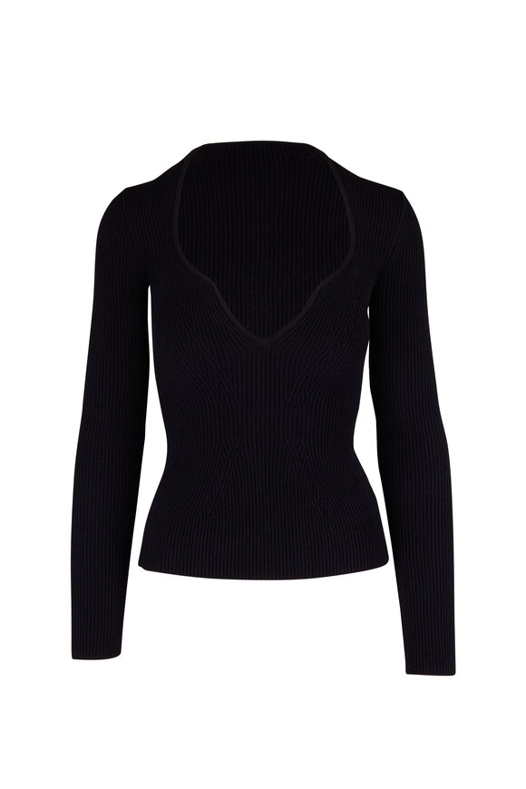 Khaite - Kirah Black Ribbed Knit Sweater