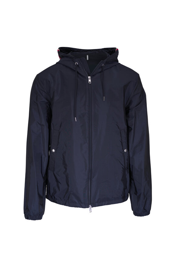 Moncler Navy Blue Full Zip Hooded Jacket