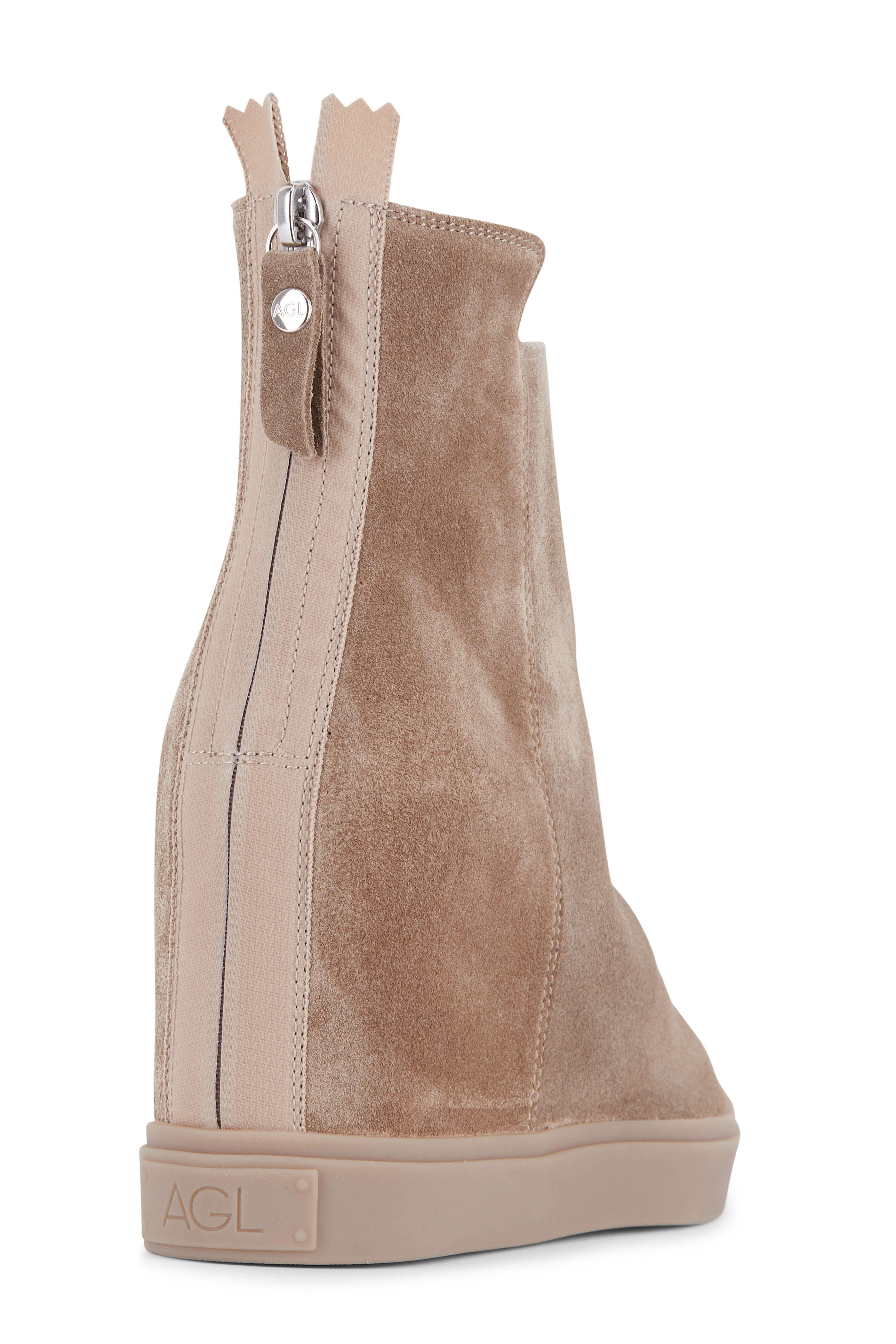 AGL - Melba Taupe Suede Wedge Bootie, 70mm