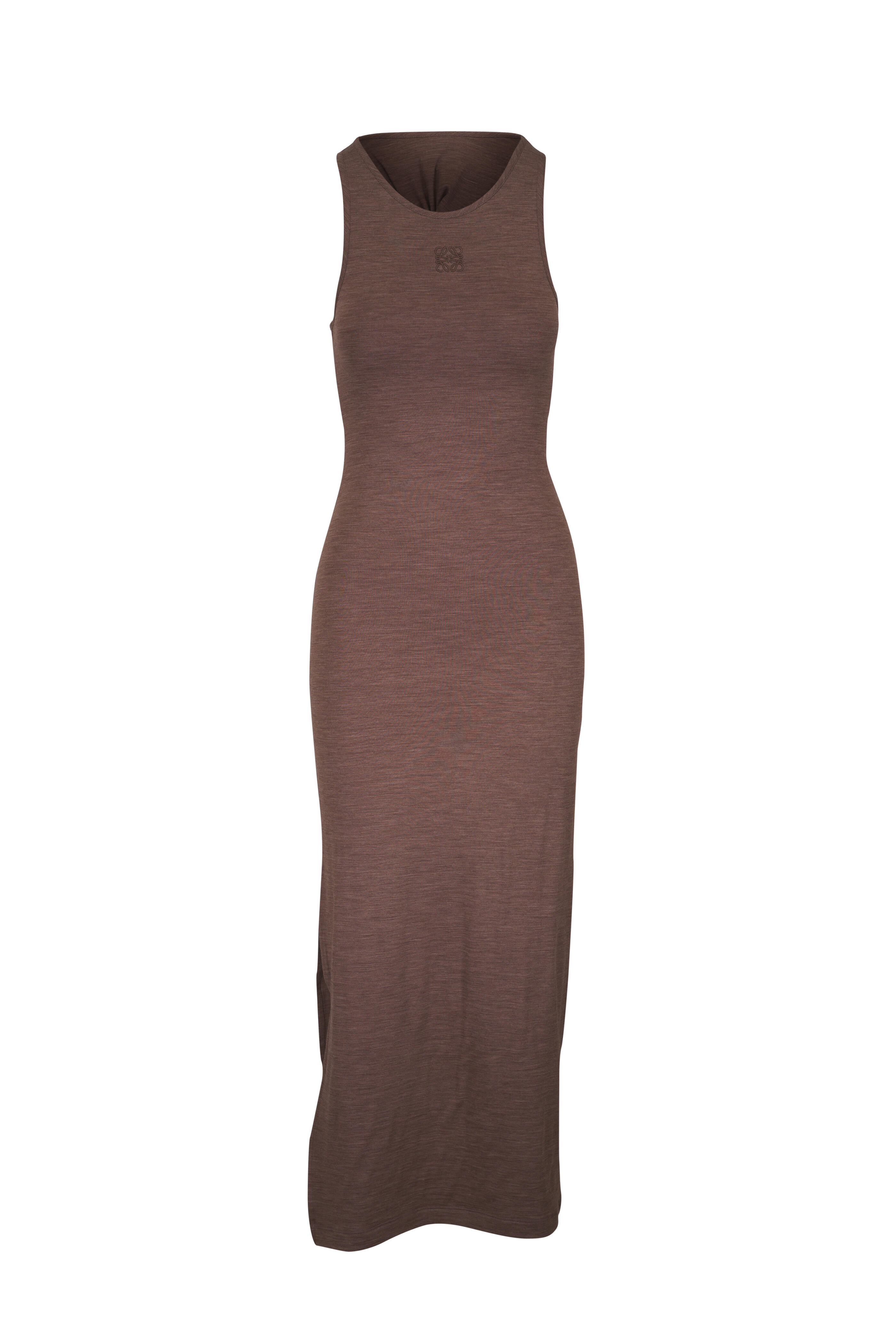 ワンピース LOEWE Anagram Tank Dress AF in Chocolate Brown Anagram tank dress in stretch wool Brown - LOEWE