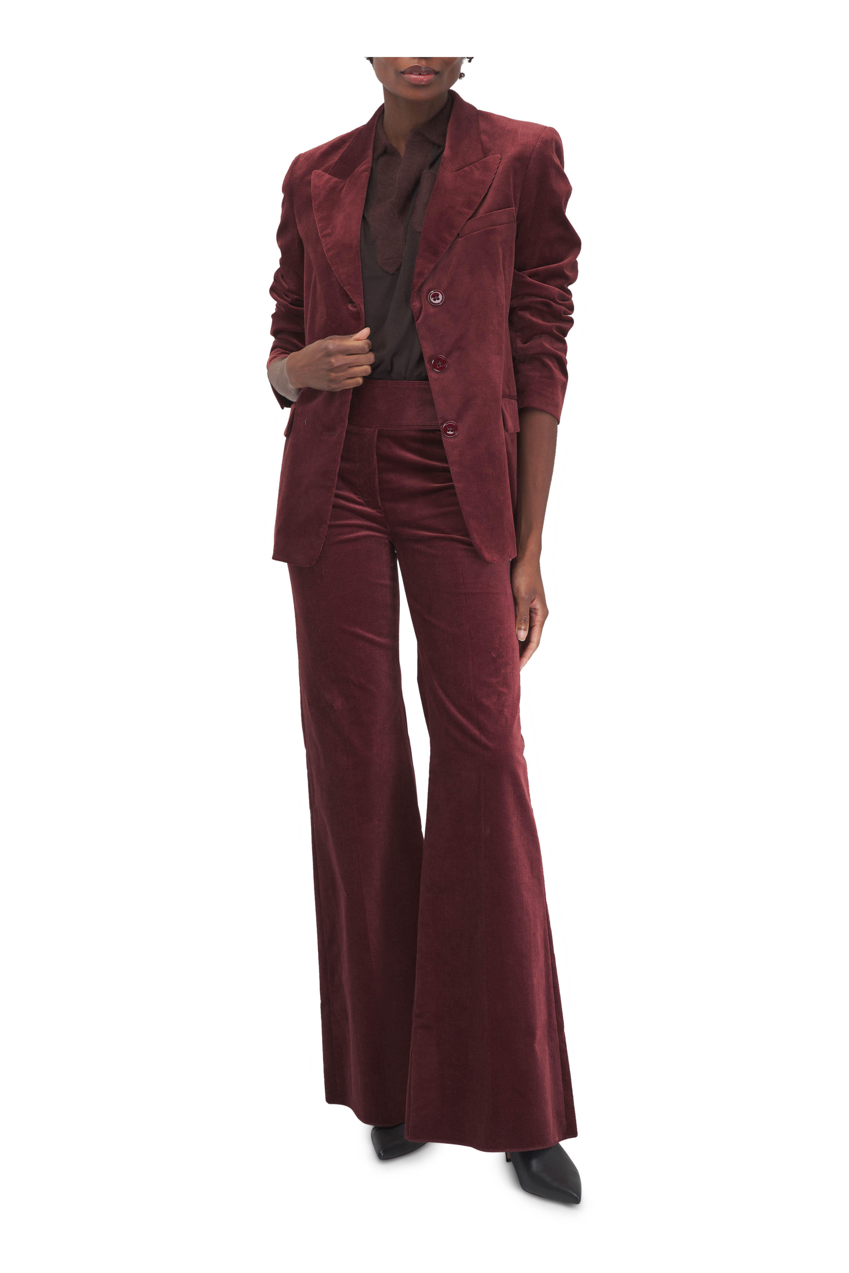 Dorothee Schumacher - Twisted Structure Maroon Corduroy Jacket