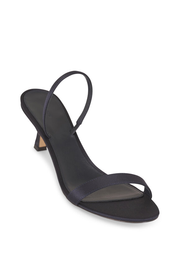 The Row Ella Kitten Navy Blue Satin Slingback, 50mm - view 1