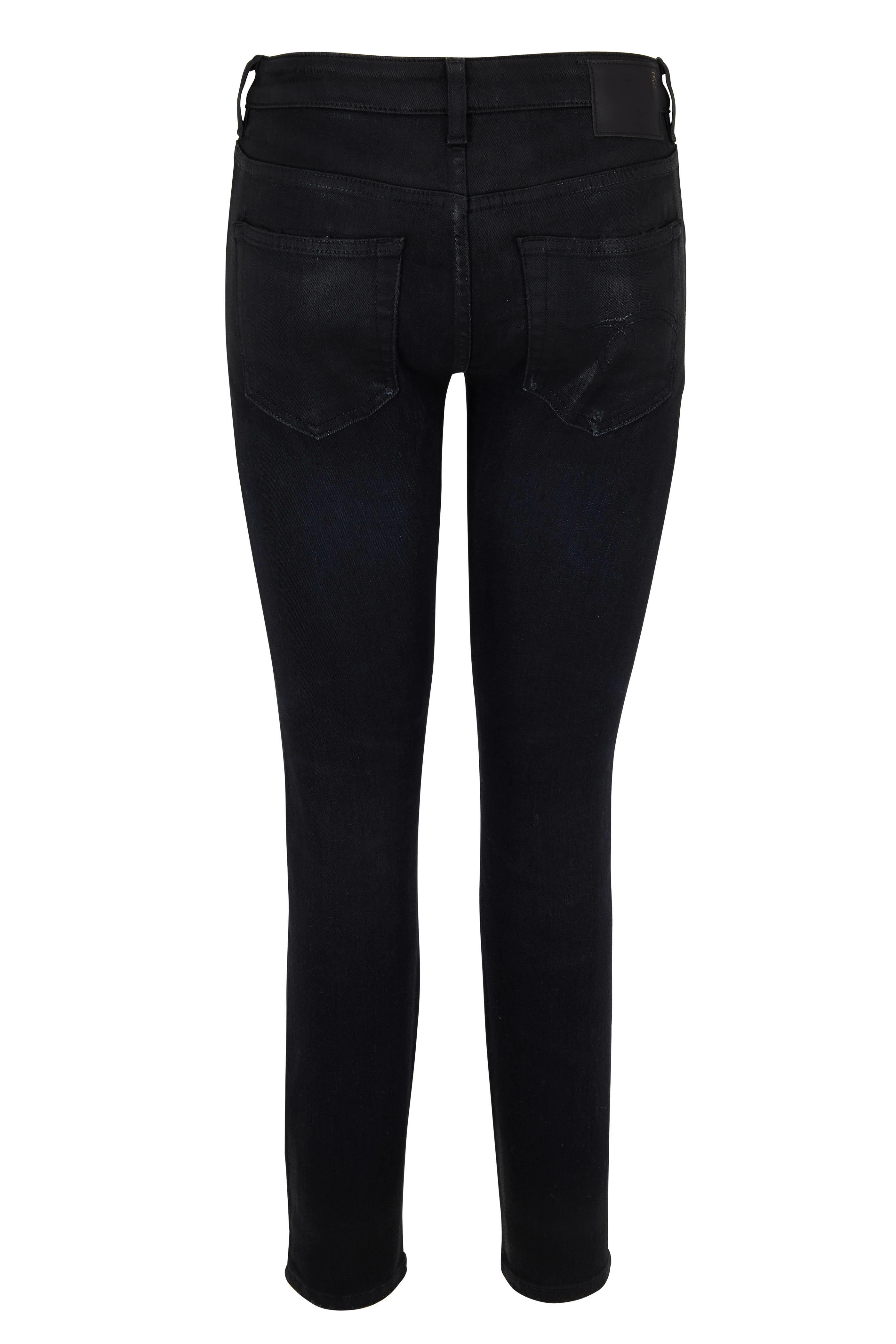 R13 Boy Coated Black Distressed Skinny Jean Mitchell Stores