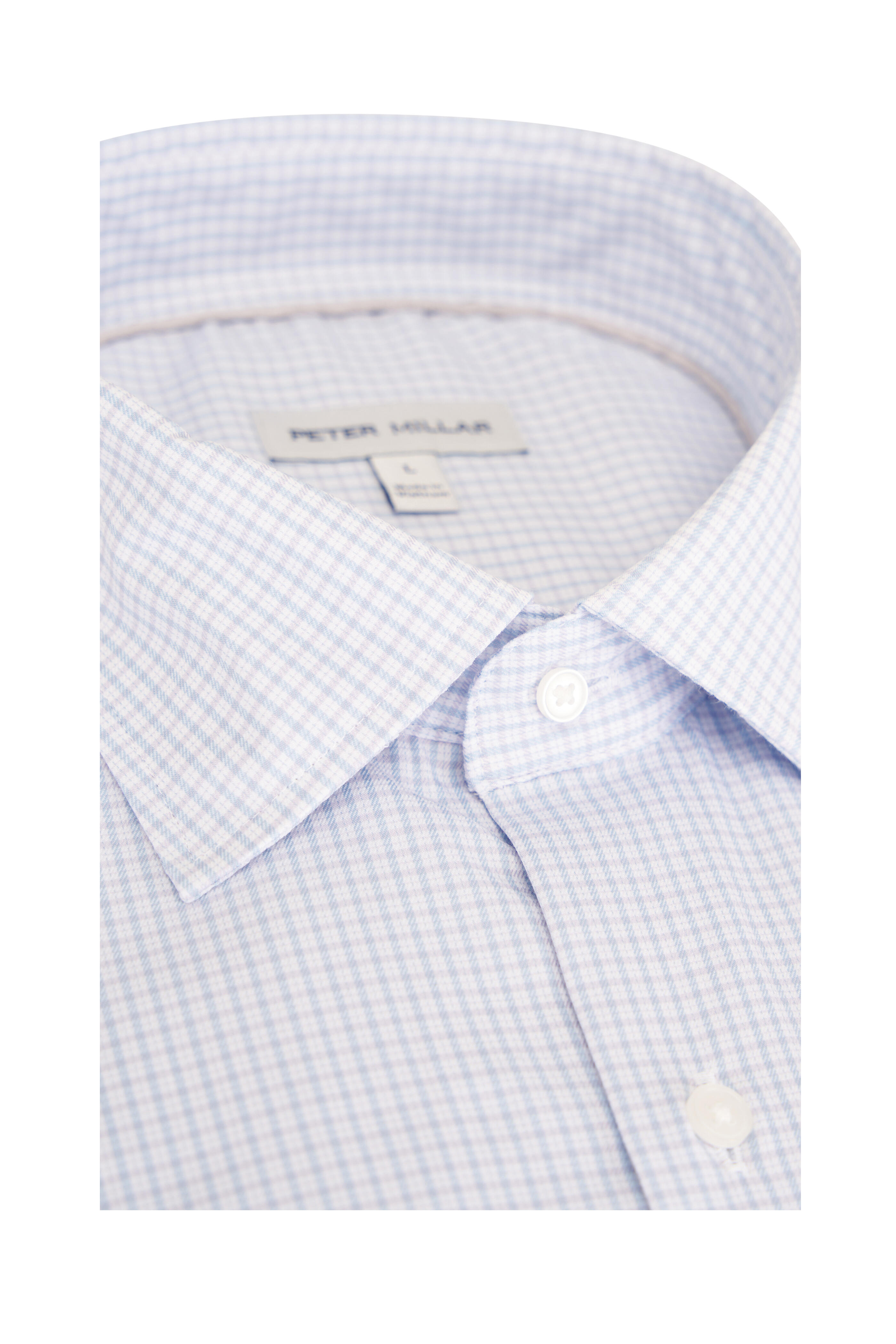Peter Millar - Conway Crown Violet Plaid Check Sport Shirt - view 2