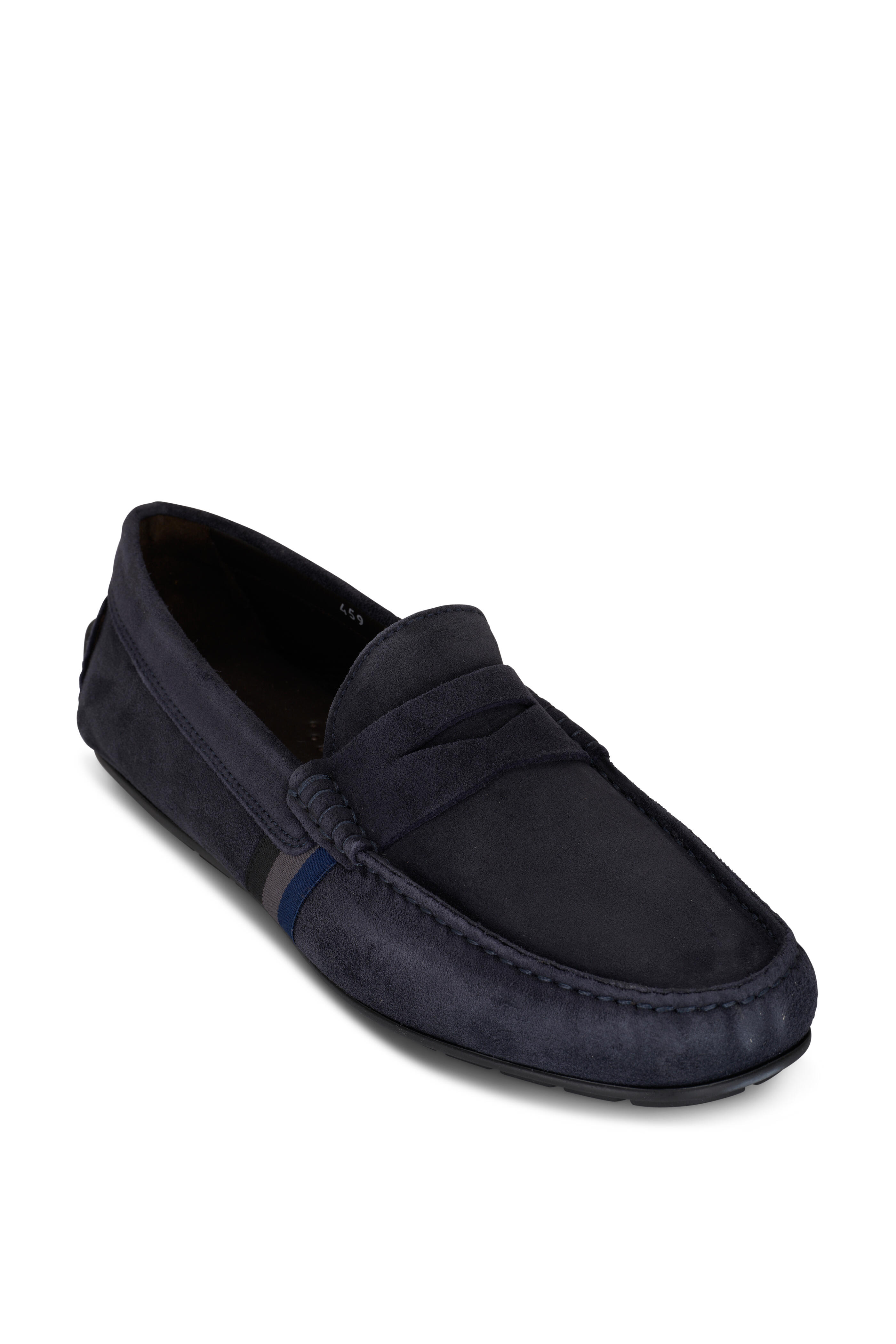 To Boot New York - Ocean Drive Navy Blue Suede Striped Driver