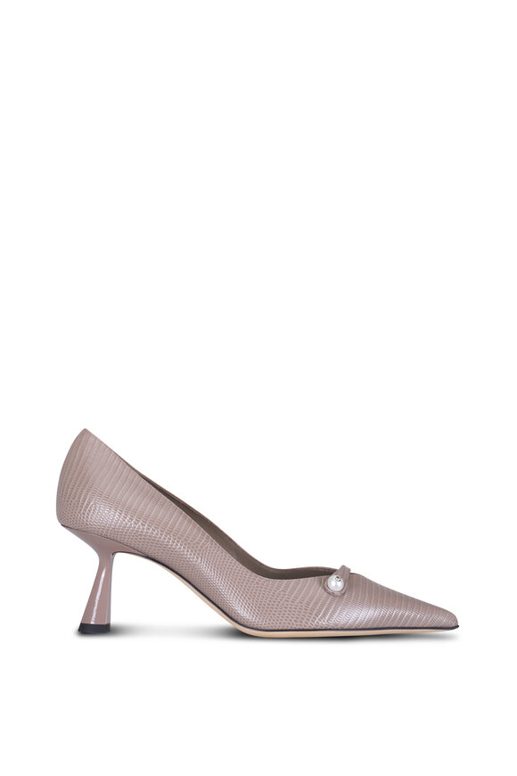 Jimmy Choo - Rosalia Taupe Leather Pump, 65mm