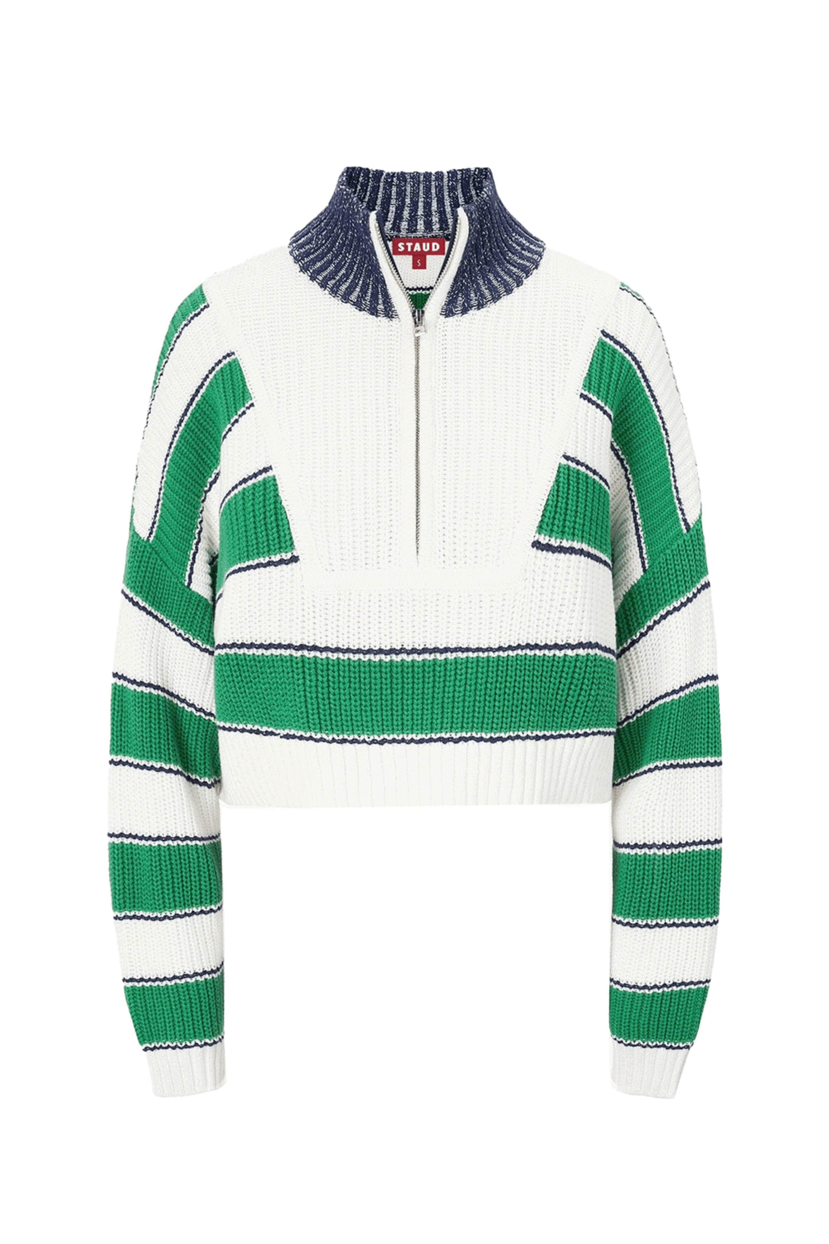 Staud - Bungalow Stripe Cropped Hampton Sweater