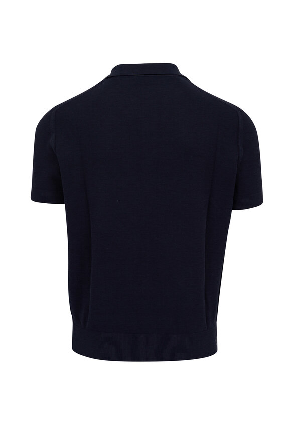 Tom Ford - Ink Blue Honeycomb Polo 