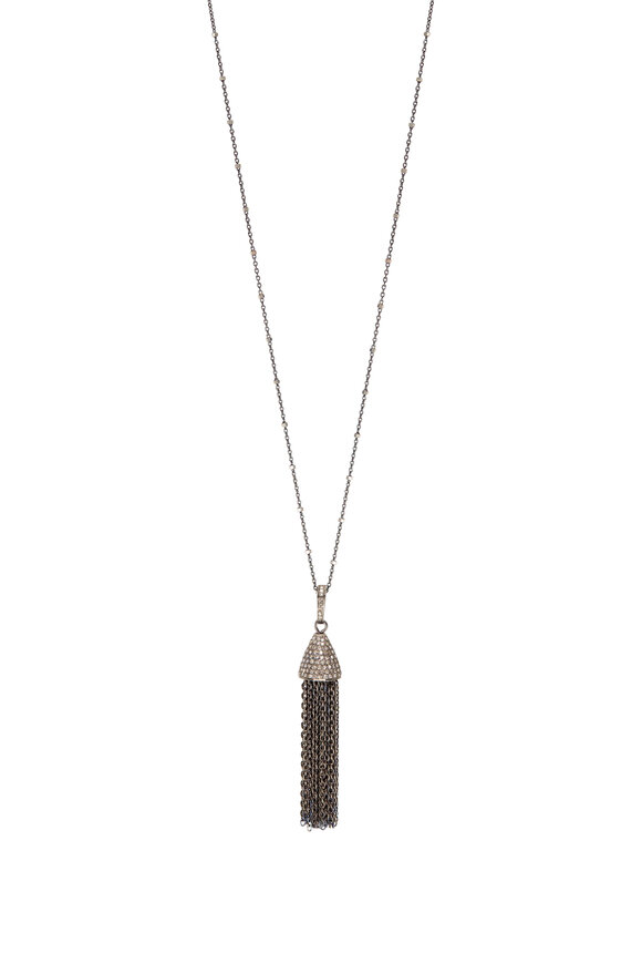 Loriann - Pavé Dome Tassel Necklace