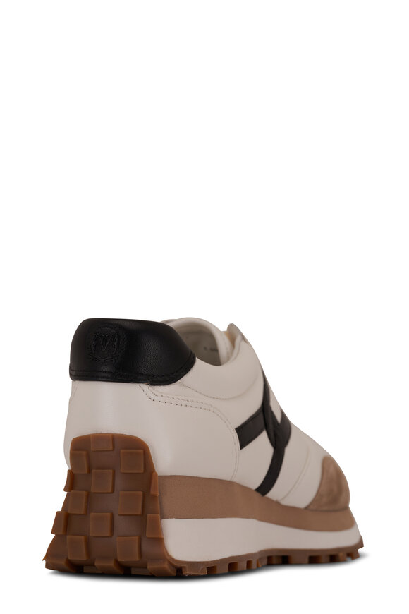 Veronica Beard Valentina Coconut Black Leather & Suede Sneaker - view 3